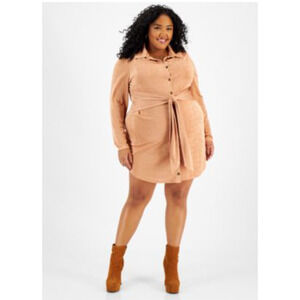 And Now This Plus Size Tie-Front Dress 1X  Matte Blush NWT